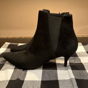 ZARA BASIC COLLECTION WOMEN BLACK SUEDE KITTEN HEEL BOOTS SHOE UK 7 EUR 40